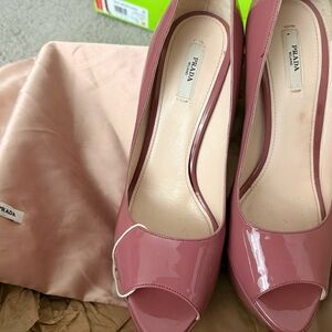 Prada Pink Patent Leather Heels